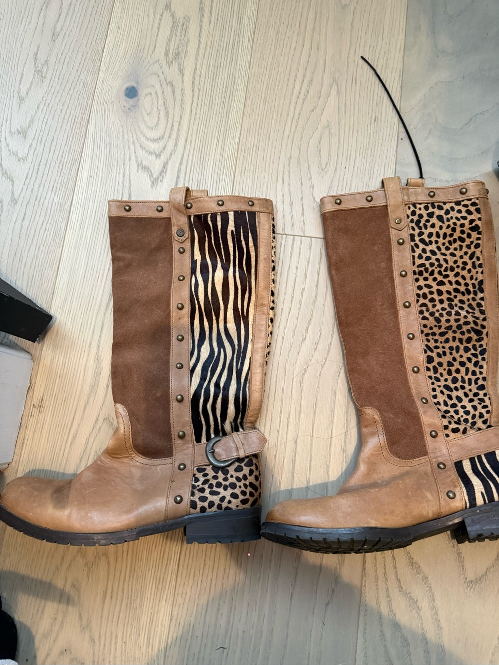 Cow hide leather boots lollipops
